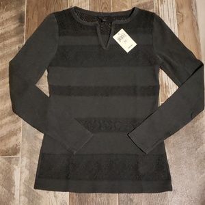 NWT Lucky Brand Washed Thermal Rib Black XS